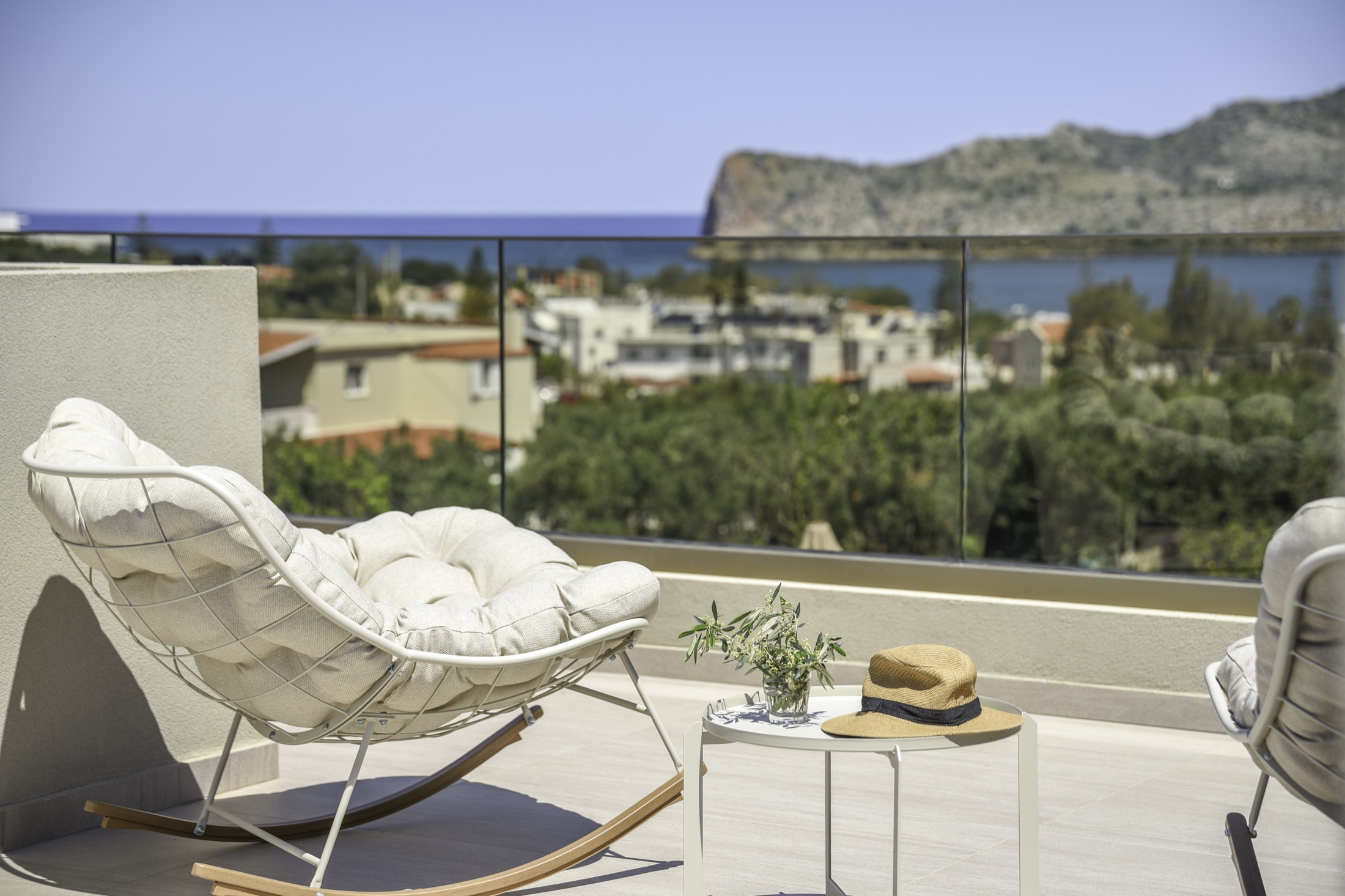 Balcony seating with sea view